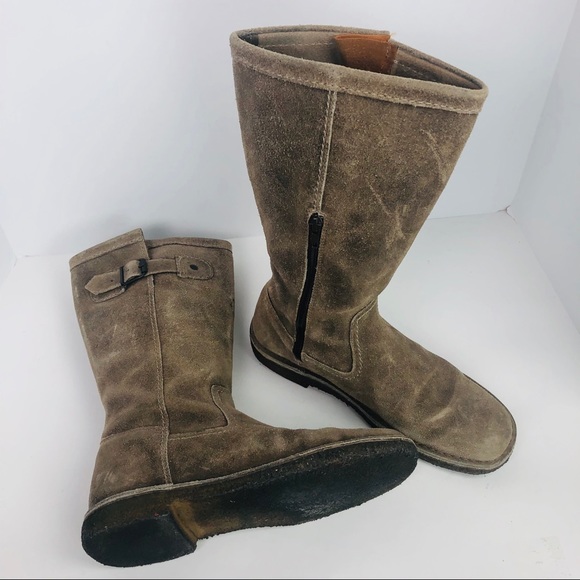 Clark’s originals suede tall boots tan size 8 - Picture 2 of 8